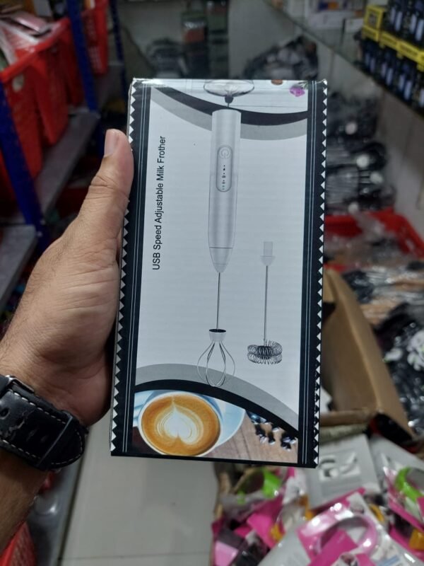 Handheld Electric Milk Frother Whisk Egg Beater USB Rechargeable Coffee Blender Mixer Foamer Food Blender (random color) - Image 3