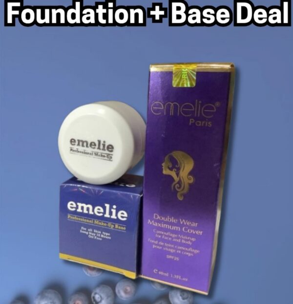 Pack of 2 Emelie High Coverage Liquid Foundation & Base Deal