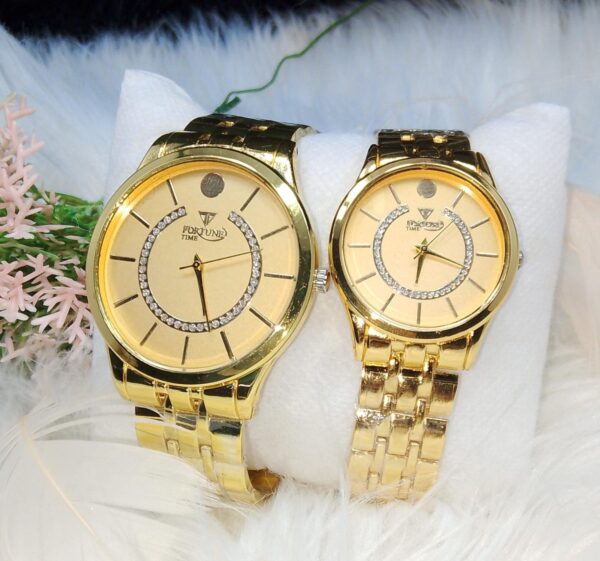 (without box )  FORTUNE TIME COUPLE WATCHES - Image 2