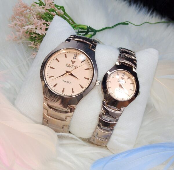 (without box ) Classic Design FORTUNE TIME COUPLE WATCHES - Image 2