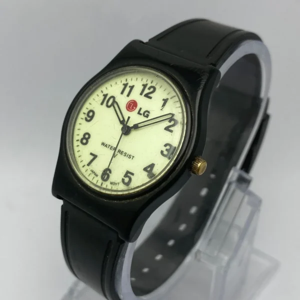 LG Quartz  Dial Rubber strap watch For Men & Boys (without box ) black