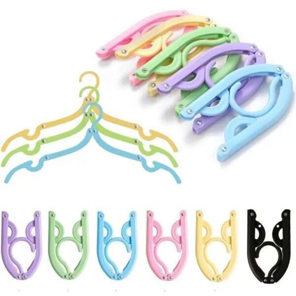 Folding hanger Foldable Clothes Hangers Portable Travel Clothes (Random Color) - Image 3