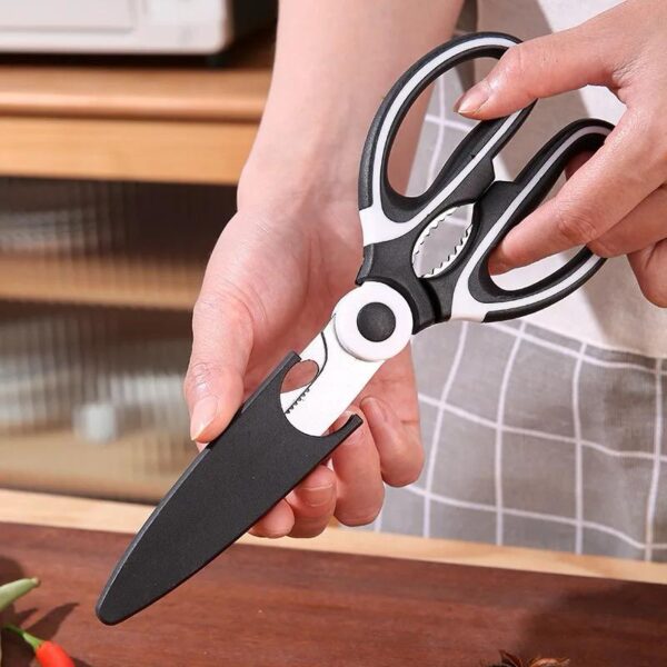 Multi-Functional Large Stainless Steel Kitchen Scissors Special Fish Cutting Vegetables Roast Broiler Strong Enough Duck Bones model FLL308 - Image 4