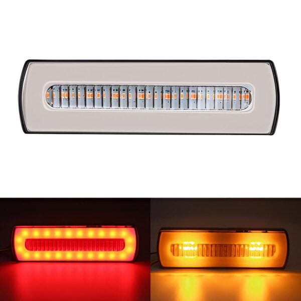 1 pc  LED Motorcycle Light Moto Rear Lights 40 LED Dual Color Light Guide Flow Direction Turning Brake Tail Lamp - Image 4