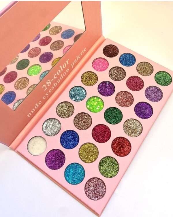 NUDE Glitter  28 Color eyeshadow palette ( Imported ) - Image 2