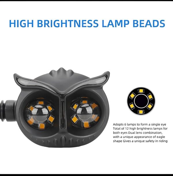 Pack of 2 pcs Owl Style Dual Color Motorcycle Driving Headlight, Turn Signals Light, Fog Lamp for all bikes (Random Color) - Image 2