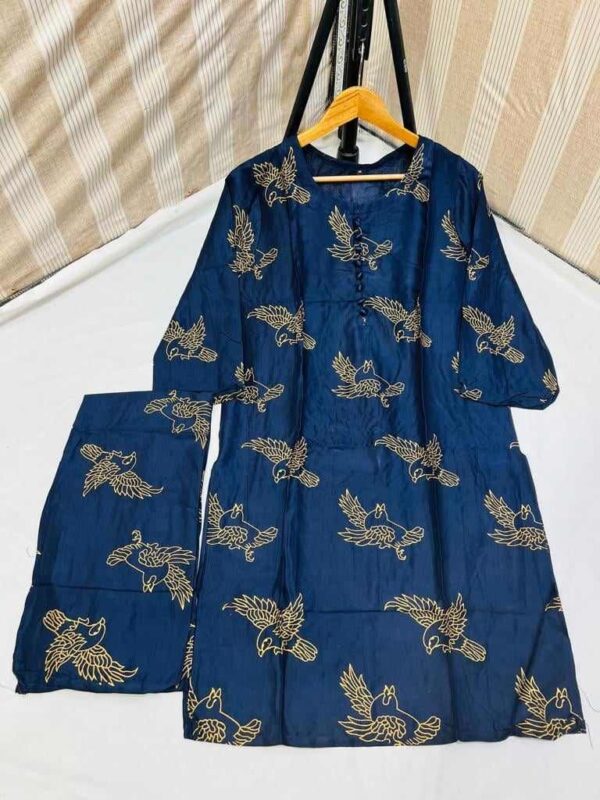 ( navy blue   ) Sparrow Block print Stitched Suits casual wear for girls  (Lilen) - Image 12