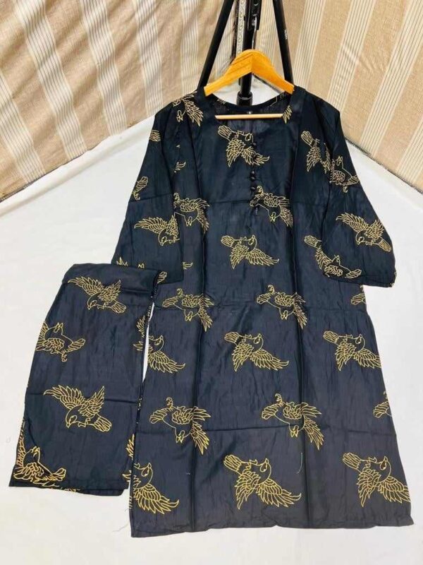 (black ) Sparrow Block print Stitched Suits casual wear for girls  (Lilen) - Image 8