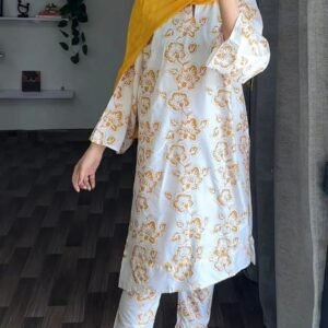 ( masturd ) RANGOON🌺 print Stitched Suits casual wear for girls (Summer Lilen)