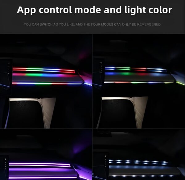 App control Symphony Atmosphere Light Car Interior Lights Decorative Ambient Lights USB Fiber Optic Lights Smart App Control Lights Multi-color (1pc) (110cm/43inch 35cm/13 inch) - Image 4