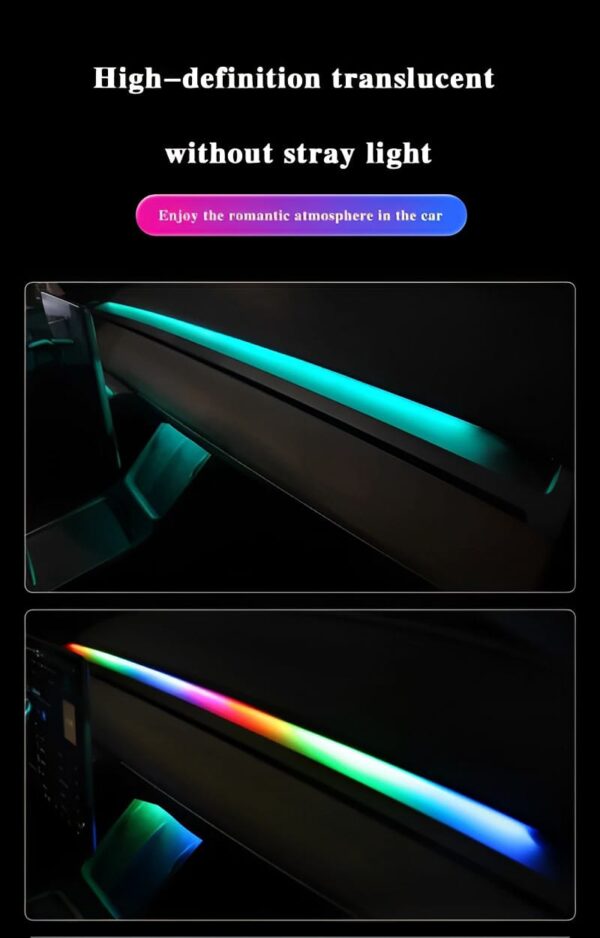 App control Symphony Atmosphere Light Car Interior Lights Decorative Ambient Lights USB Fiber Optic Lights Smart App Control Lights Multi-color (1pc) (110cm/43inch 35cm/13 inch) - Image 7