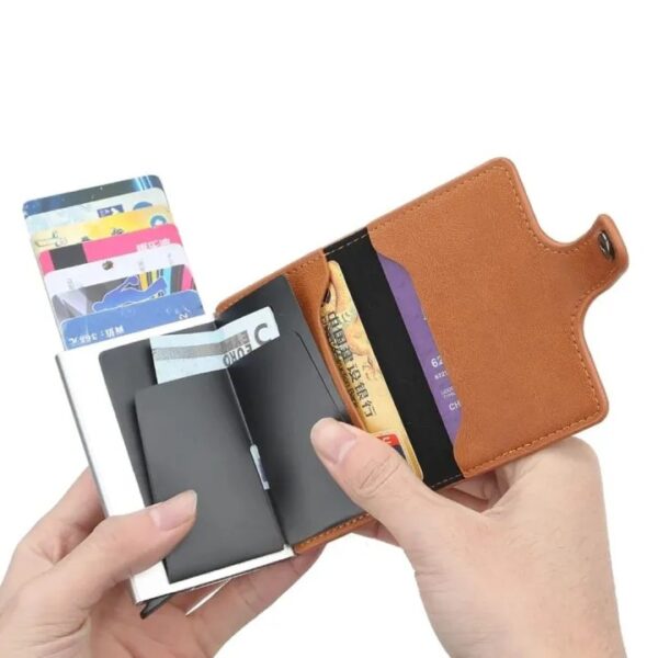 Leather Wallet & Pop up card holder  for Men and Women  (random color) - Image 15