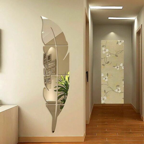 silver )leaf Mirror silver Home Wall art