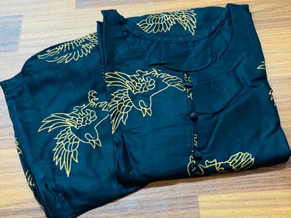 ( navy blue   ) Sparrow Block print Stitched Suits casual wear for girls  (Lilen) - Image 2