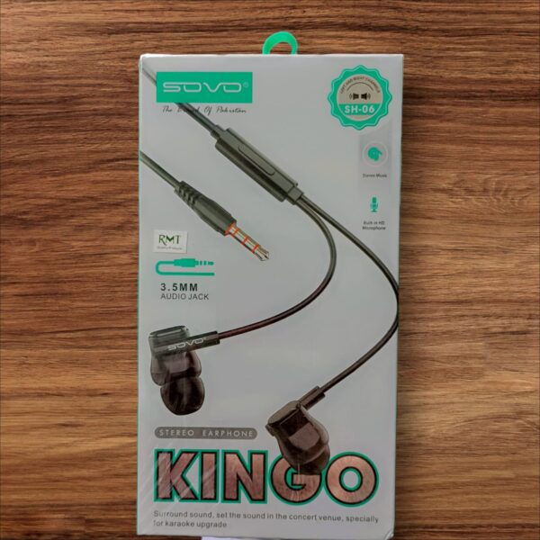 SOVO SH-06 Kingo Stereo Handsfree Earphones With HD Microphone - Image 2