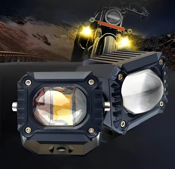 WIDE LENS SPOTLIGHT HEADLIGHT 9D LENS YELLOW / WHITE BEAM FOG LIGHTS   FOR ALL CARS AND BIKE - Image 5