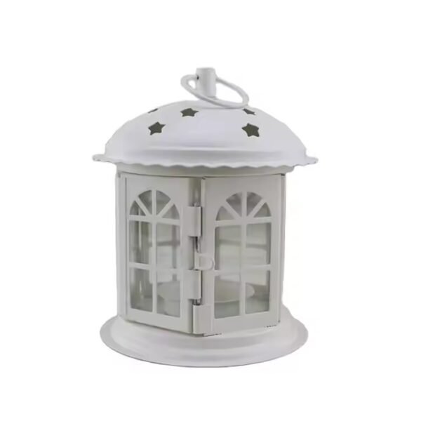 Decor Antique Iron Star House Candlestick European Romantic Wedding Candle Holder Lantern Retro Home Decoration Sconce (White only)