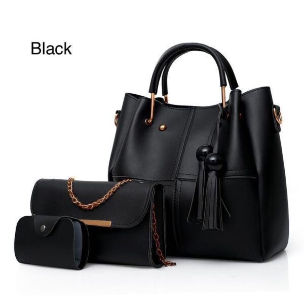 High Quality Cynthetic Leather 3 Piece Hand Bag Set With Hand Clutch And Mini wallet - Image 7