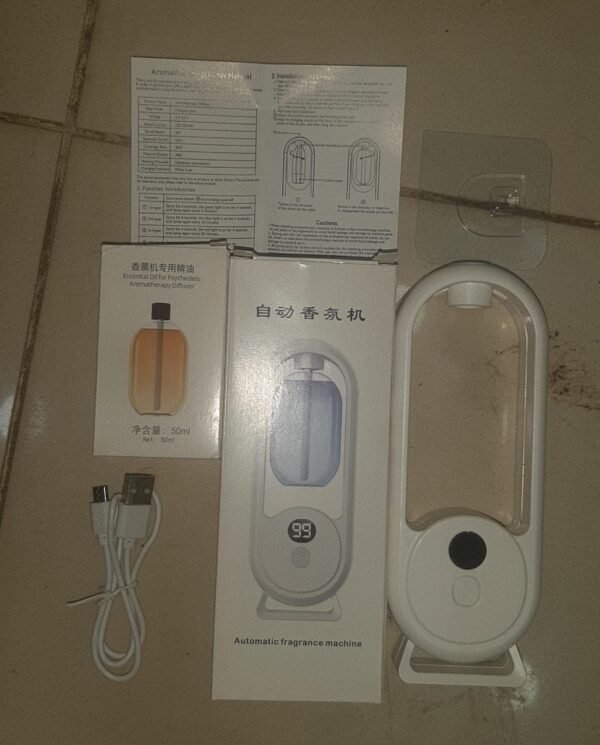 Wall Mounted Essential Oil Diffuser Rechargeable Timed Spray Digital Display Air Freshener - Image 3
