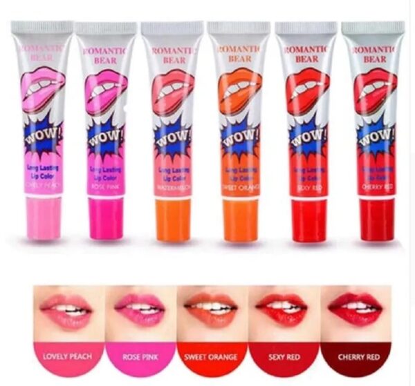 (pack of 6 ) 6pcs Peel Off Liquid Lipstick Waterproof & Long Lasting Lip Tint - Image 4