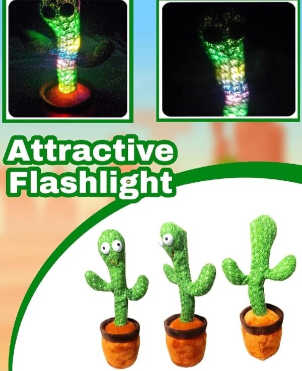 Dancing Cactus Talking Toy, Cactus Plush Toy, Wriggle & Singing Recording Repeat What You Say Funny Education Toys for Babies Children - With Box - Image 3