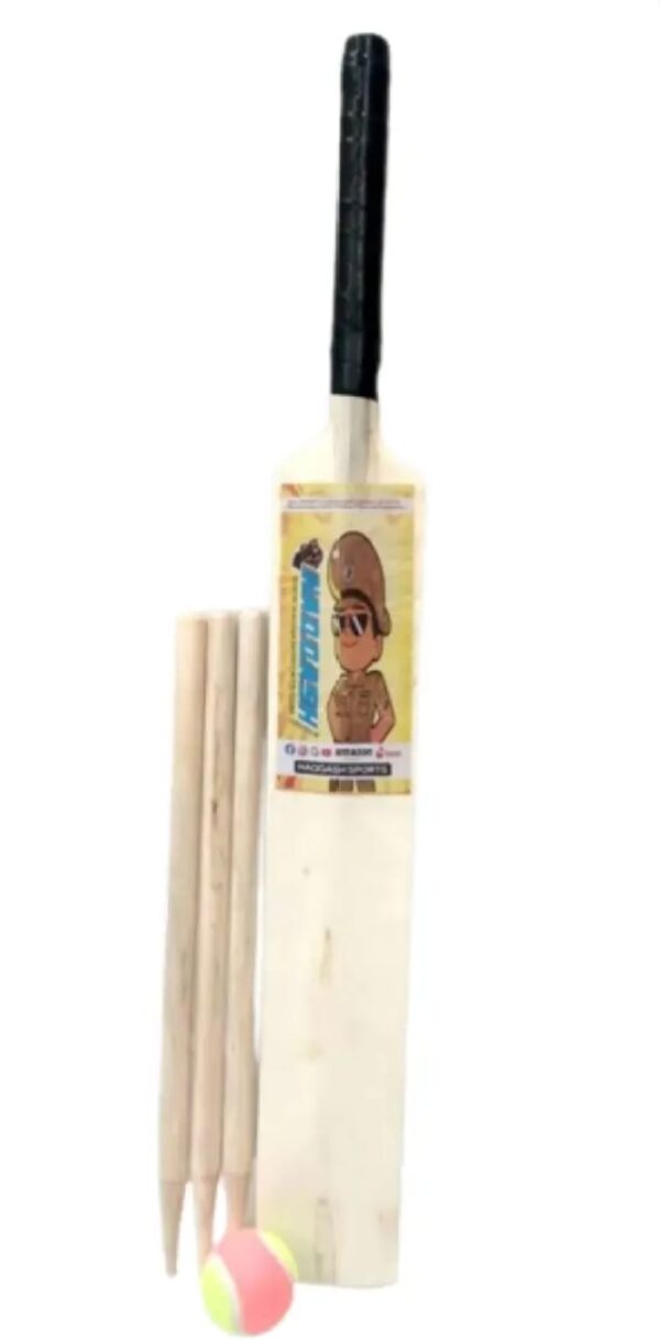 Wooden Bat Set with wickets and ball Recommended For 1 To 5 Year Kids - 80 cm