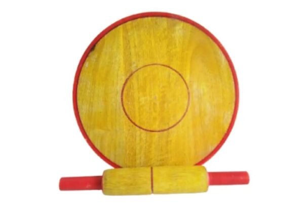 Wood Chakla with belan, Roti Maker, High Quality Making Chapati at Home, Chapati Maker, Wood Rolling Board and Rolling pin set - Image 2