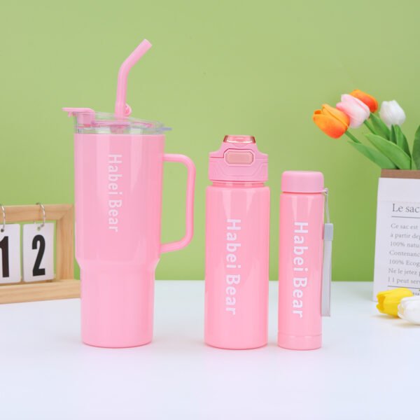 3pcs bottle set with straw (random color) - Image 2