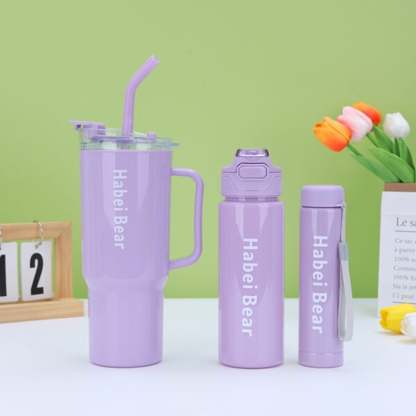 3pcs bottle set with straw (random color) - Image 3