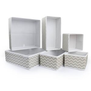 Pack Of 6 Drawer Organizers (Grey)