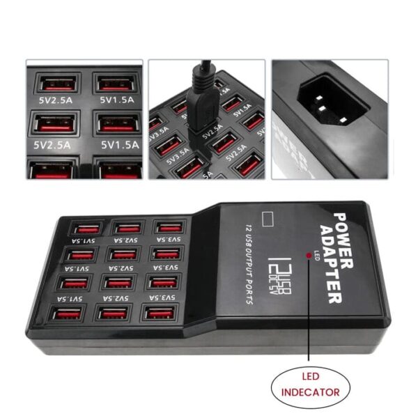 12 Ports USB Charger Station 12AMP  USB Charging - Image 5