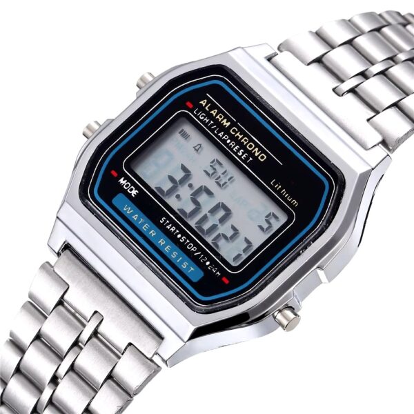 (silver )  Classic Men Women LED Digital Stainless Steel Wrist Watch  (without box )