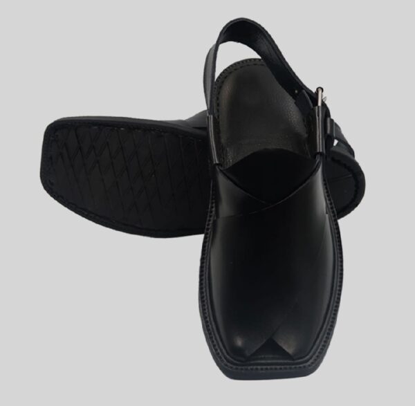 (Black ) Peshawari Traditional Chappal for mens pure leather handemade - Image 4