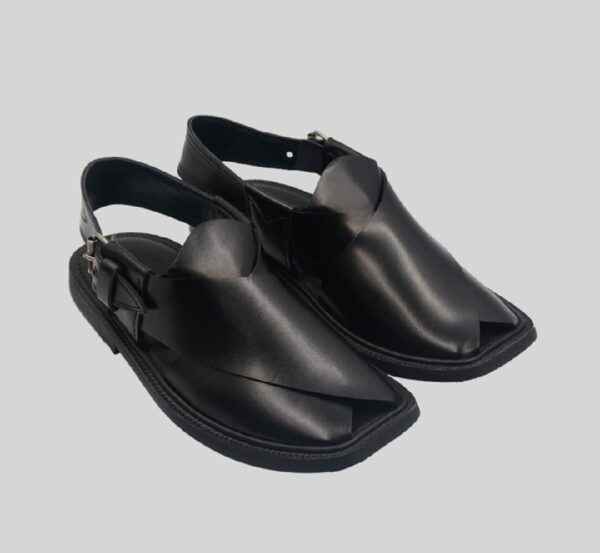 (Black ) Peshawari Traditional Chappal for mens pure leather handemade - Image 6