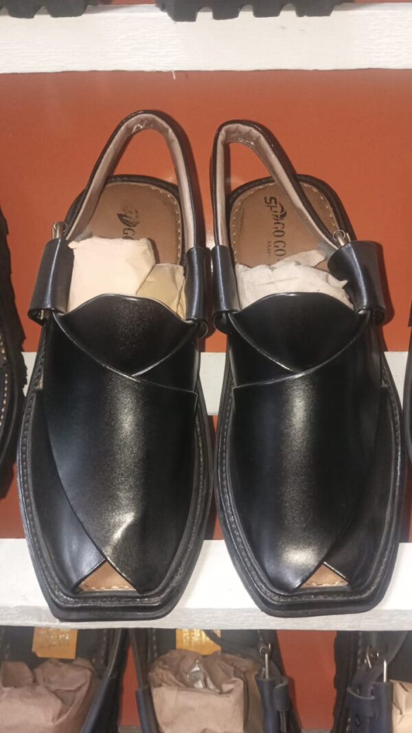 (Black ) Peshawari Traditional Chappal for mens pure leather handemade - Image 7