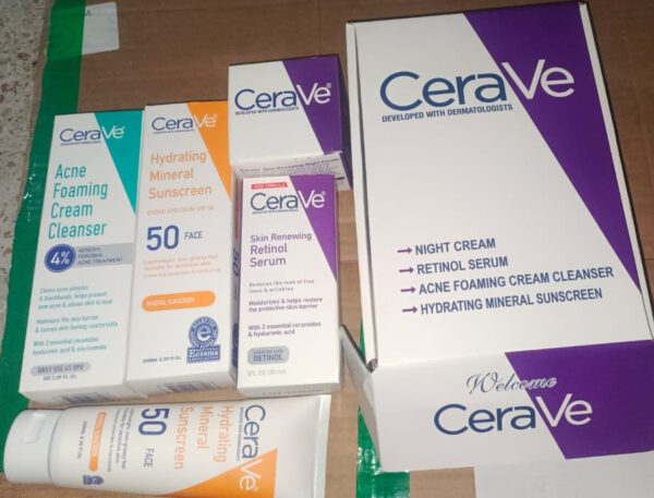 CeraVe 4 in 1 Skincare Kit Night Cream, Sunblock, Cleanser & Serum for Radiant Skin - Image 3