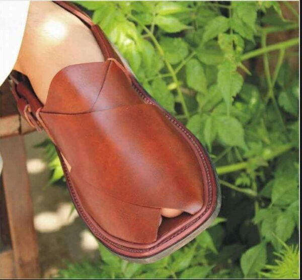 ( Brown ) Peshawari Traditional Chappal for mens pure leather handemade - Image 2