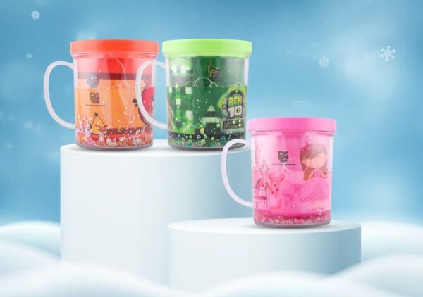 (1 PCs )Kids Glitter Mug (Mix/Random Color/Character) - Image 2