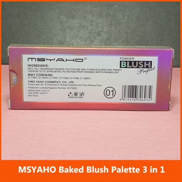 MSYAHO 3 in 1 Baked Blush Palette - Image 5