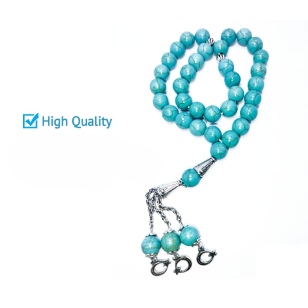 Feroza Stone Tasbeeh (Original) | 33 Beads | 10 MM Size | Religious Islamic Tasbih Gift - Image 5