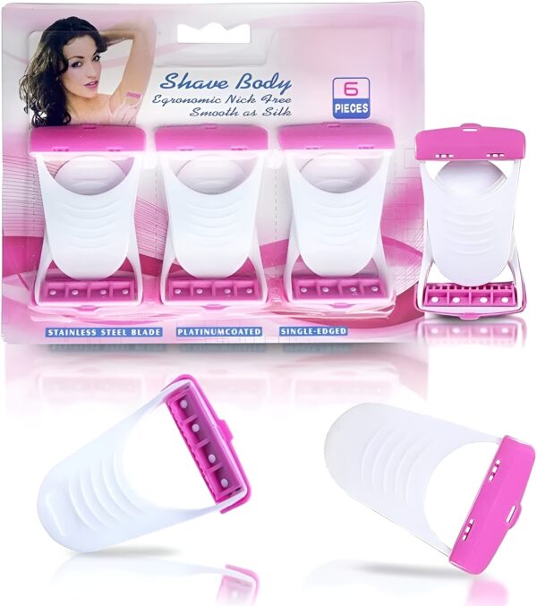 Pack of 6 / 12 - Safety Hair Shaving Razors designed for girls & women - Image 2