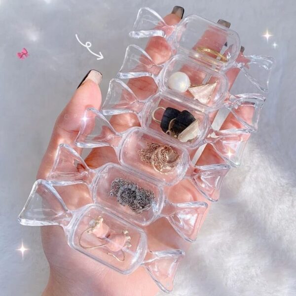 Transparent Candy Shape Box | Mini Plastic Box Rings Earrings, Jewelry Storage Organizer - Image 4