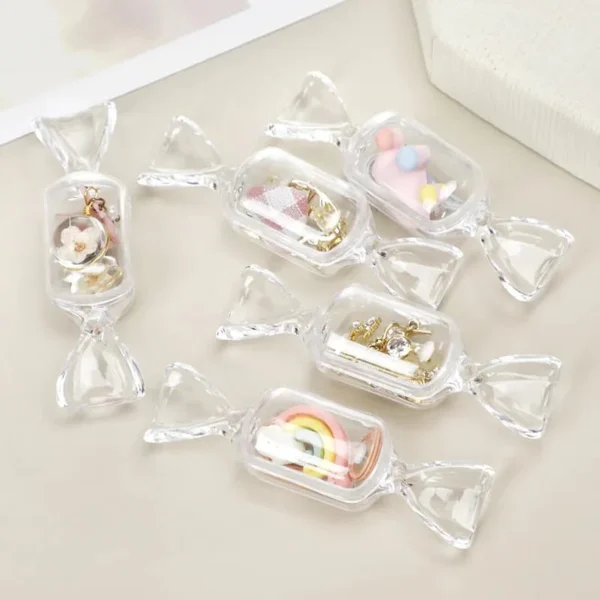 Transparent Candy Shape Box | Mini Plastic Box Rings Earrings, Jewelry Storage Organizer - Image 8