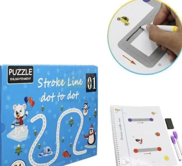 Kids Educational Learning Tracing Book Stroke Line Dot To Dot Magical(64 pages) - Image 3