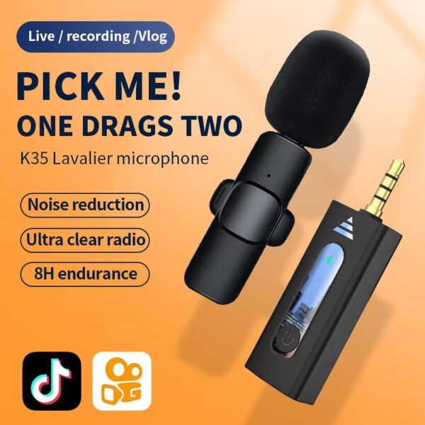 ULTIMATE K35 Professional Vlogging High Quality Collar Wireless Microphone - Image 7