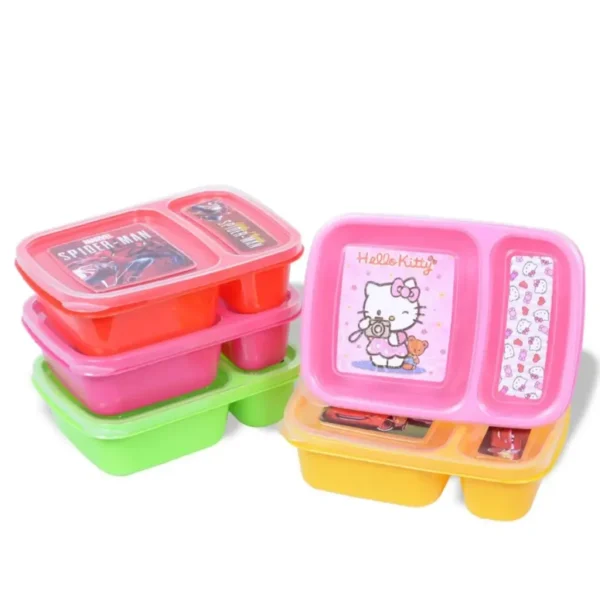 Student Lunch Box With two Portions/Compartments (Random Color) - Image 7