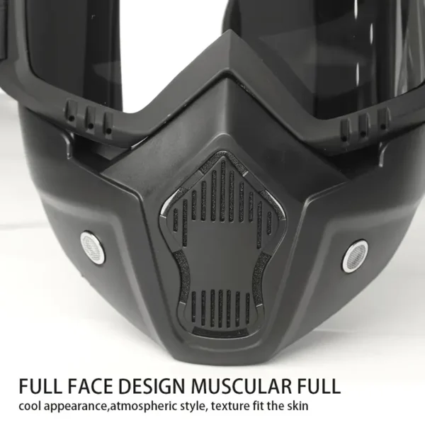 Motorcycle Goggles with Removable Full Face Mask Riding Glasses Dirt Bike ATV Motocross Detachable Eyewear (Random glass Shade) - Image 8