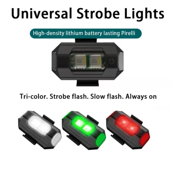 LED Flasher Light (7 Colors) Aircraft Strobe LED Lights For Auto Car Drone Bicycle Bike Helmet and Universal - Image 4