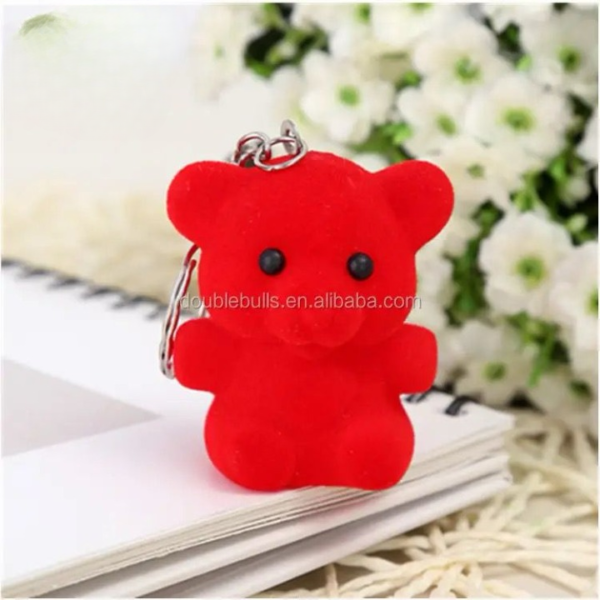 Trend Bazaar Cute Key Chain Teddy Cherry |Small Red Bear Key Chain with Squishy Whistle .. pack of 2 - Image 4