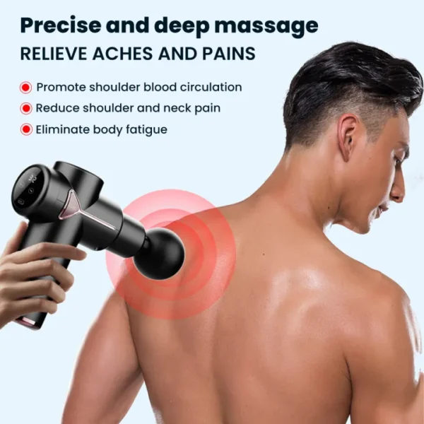 4 in 1 Multi-Function Vibration Massage Gun Professional Ultra Quiet Pain Relief Whole Body Massagers with 4 Heads and Different Level of Speeds (Random colors) - Image 9